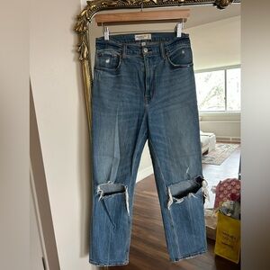 Abercrombie & Fitch Blue Distressed Women Jeans